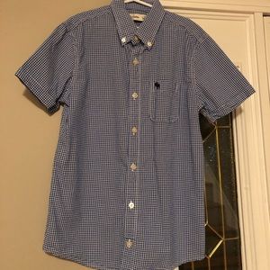 Boys Abercrombie blue/white gingham shirt